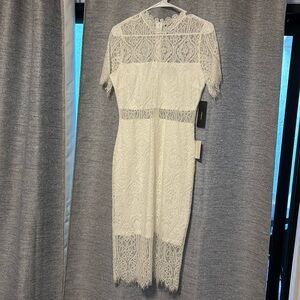 Illusion lace midi dress